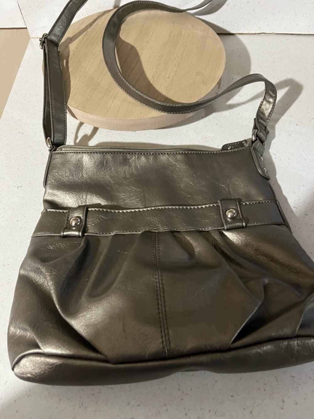 Style & Company from Macys Metallic Olive Crossbody Bag - Classic Shoulder Purse
